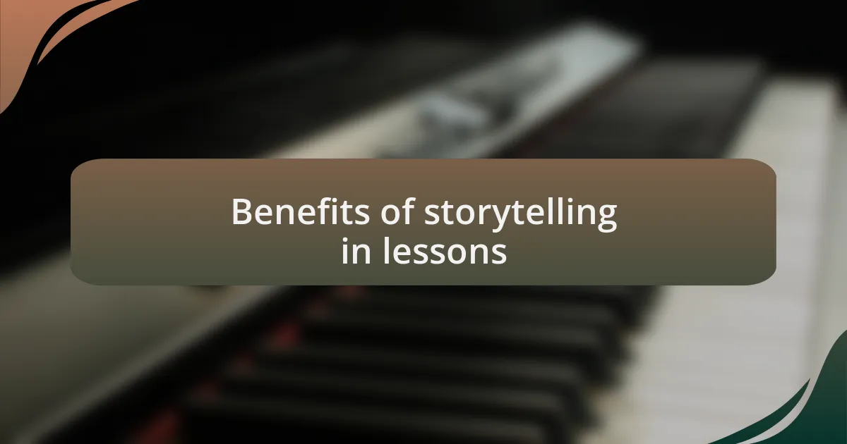 Benefits of storytelling in lessons