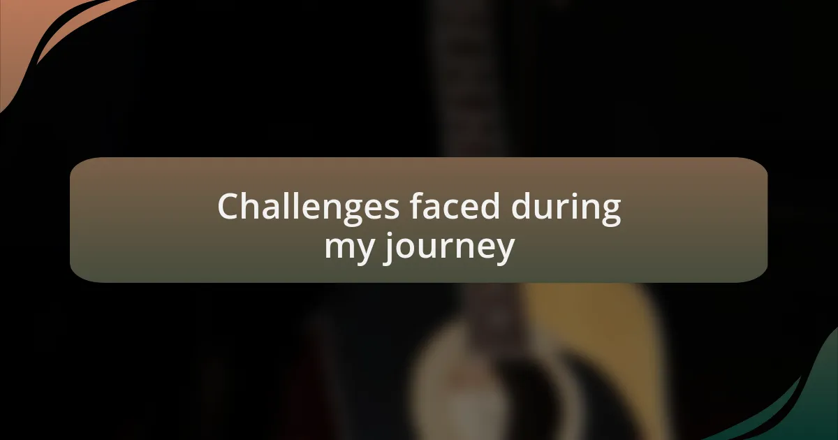 Challenges faced during my journey