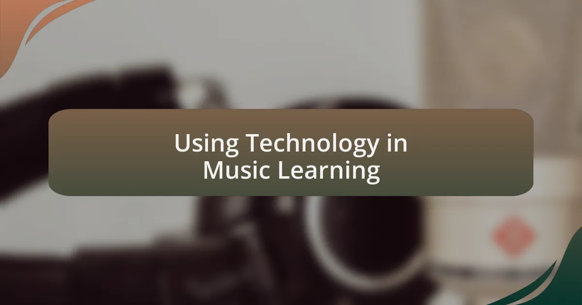 Using Technology in Music Learning